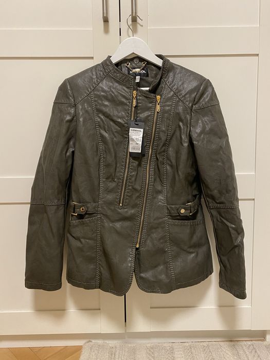 Яке KENSOL, размер 46,  еко кожа с яка от лисица