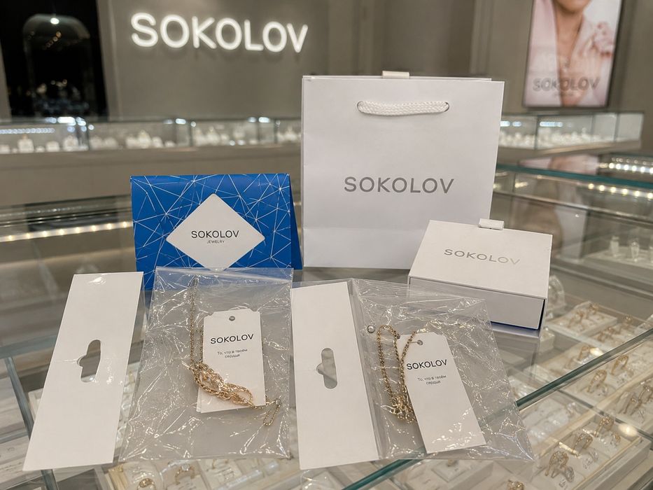 Позолота 585 Sokolov Соколов колье цепочка с кулоном серебро 925
