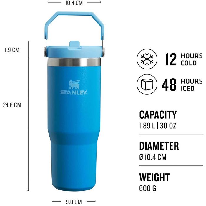 Termos Stanley cu pai pliabil IceFlow Flip Straw Tumbler, 0.89L