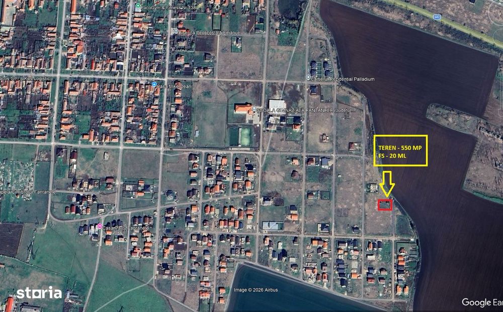Teren intravilan 550 mp Fântânele în cartierul nou fs.20 ml
