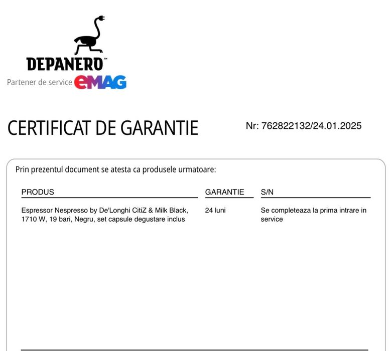 Vand espressor nespresso De'longhi  CitiZ cu aeroccino ,în Garantie