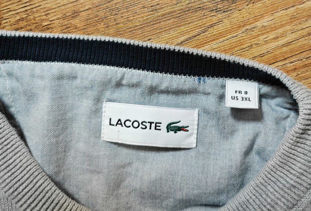 LACOSTE Оригинален мъжки памучен пуловер размер 3XL / XXXL / FR 8