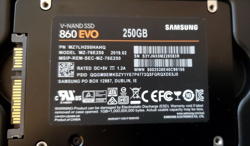 SSD Samsung 860 EVO SATA 250 GB