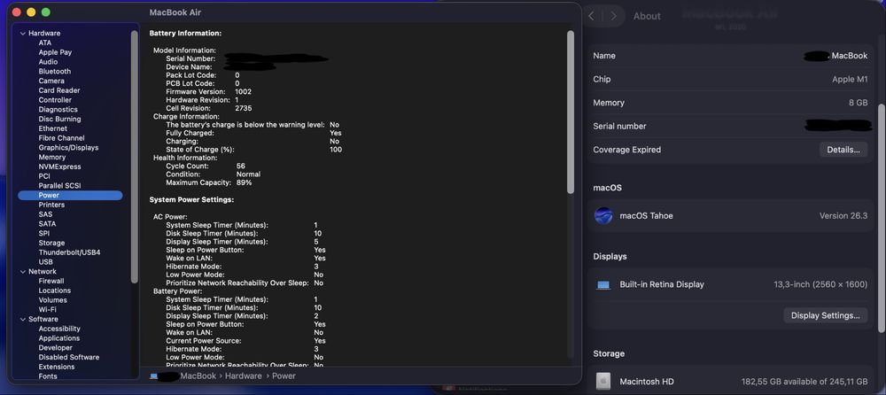 MacBook Air M1 13 inch 8/256