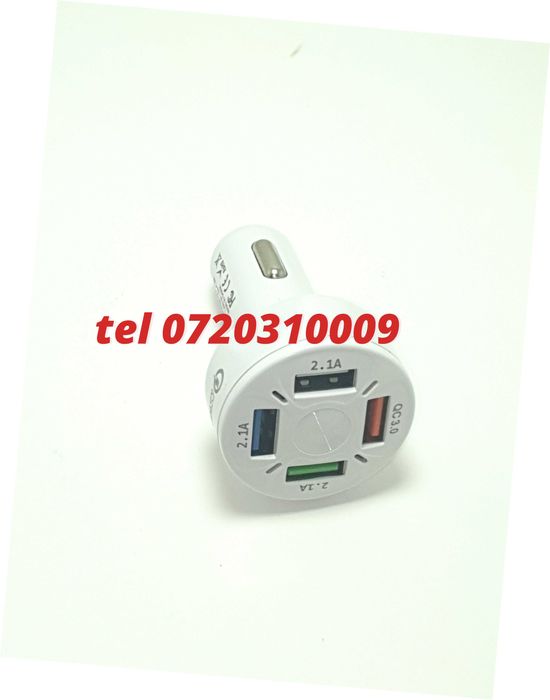 Incarcator Masina Auto 4 Porturi Bricheta Usb Qc Incarcare Rapida