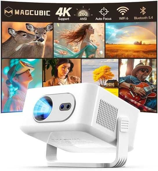 Magcubic HY300max Mini proiector 4K și 8K cu WiFi dual band 6 BT 5.4, 260 ANSI, Garantie