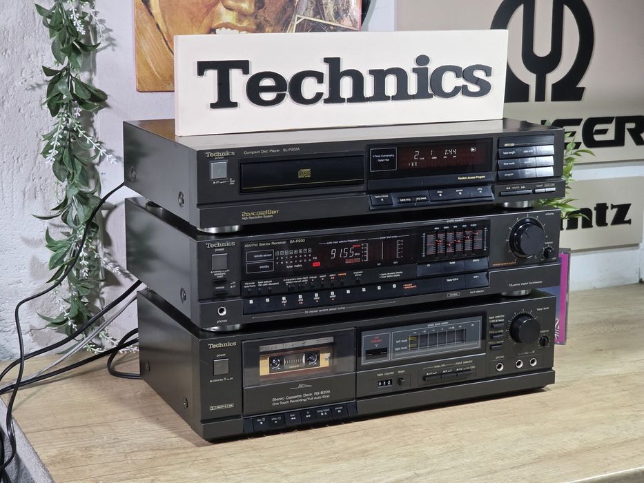 Linie audio TECHNICS, receiver SA-R230,deck RS-B205, cd-player SL-P202