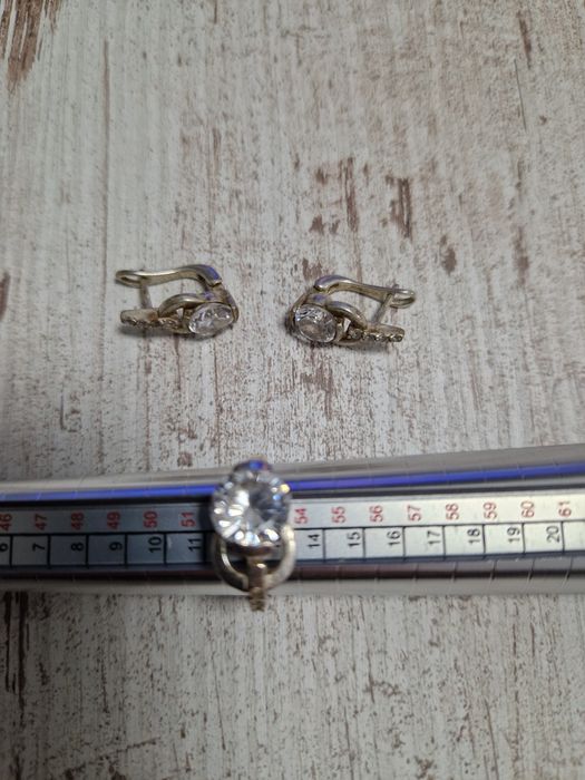 Сребърни обици и пръстен проба 925