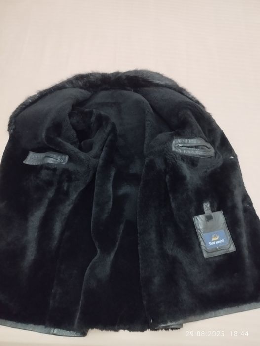 Дублёнка мужская черная кожзам