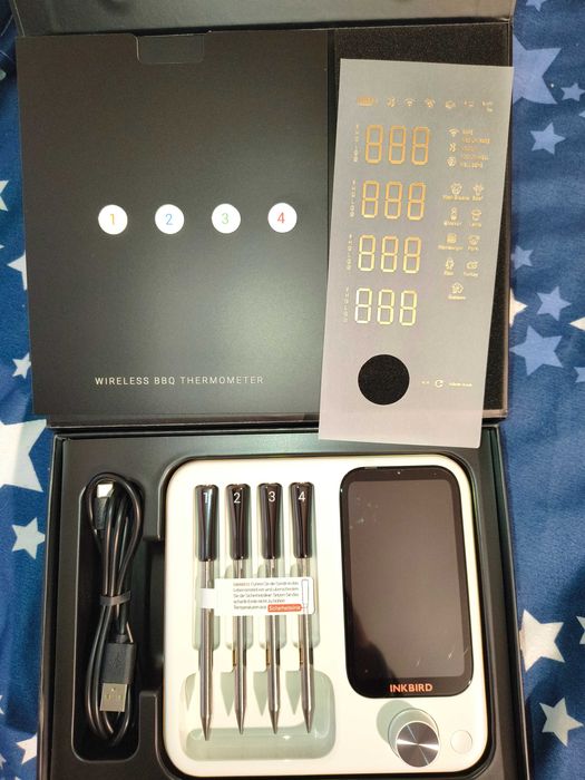 Vand Termometru de carne digital, INKBIRD INT-14-BW, 4 sonde, WiFi/Bluetooth