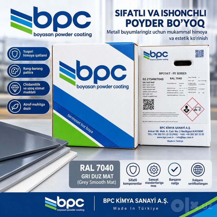 Порошковая краска/Kukunli bo‘yoq bpc