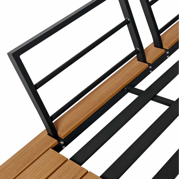 Mobilier terasa gradina aluminiu polywood 4 piese perne incluse gri