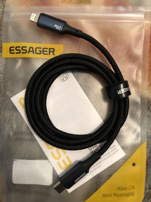 Зарядное устройство ESSAGER для айфон и андроид