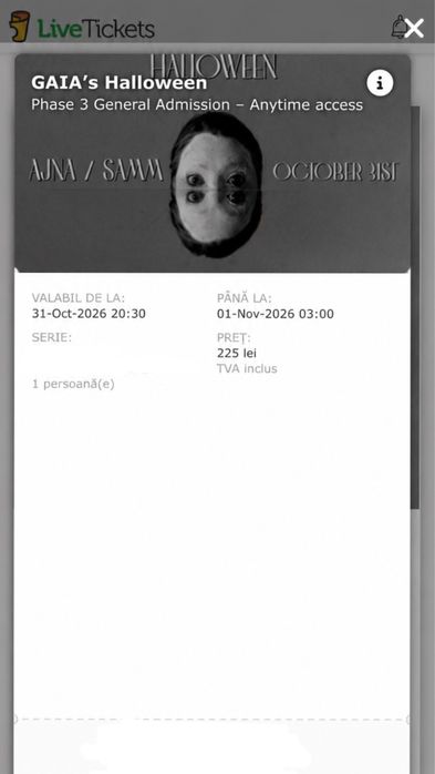 Bilet Gaia Halloween General Admission