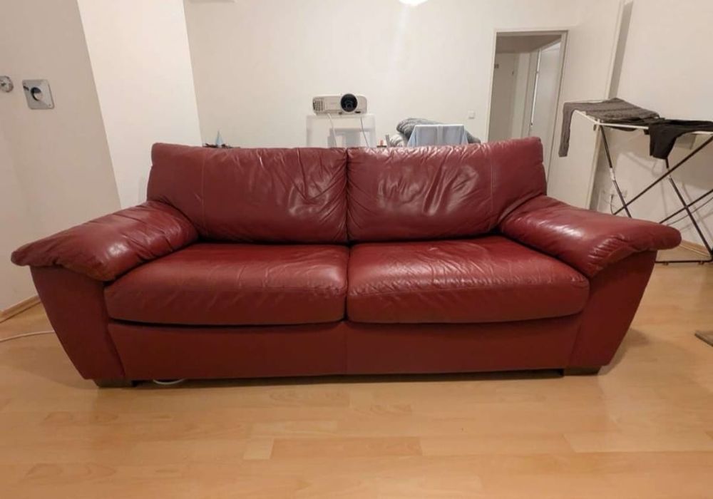 Canapea extensibilă piele naturala Ikea Vreta 3 locuri