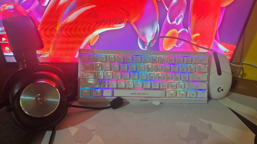 PC Gaming Ryzen 7 + RX 580 + Monitor 240Hz – Funcțional + Periferice