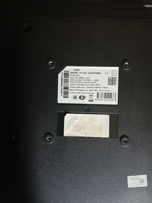ARTEL TV LED A32KH5000 zapchastga ekran singan