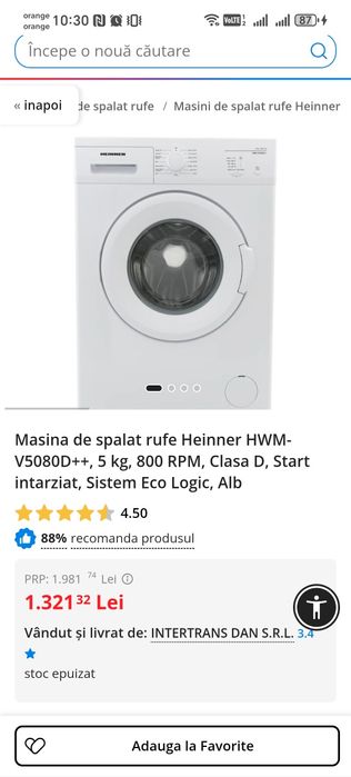 Mașina de spălat Heinner