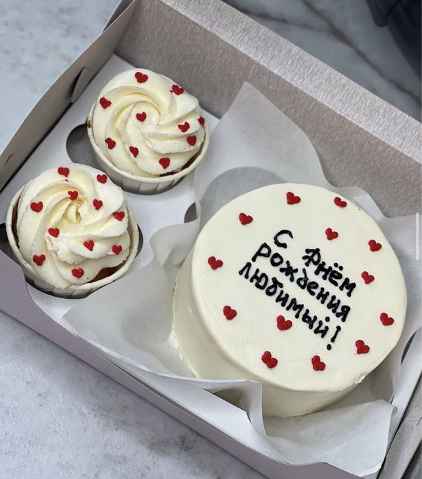 Бенто торты набор с капкейками