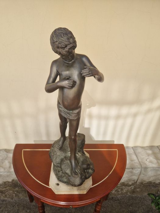 Уникална голяма антикварна френска фигура статуетка скулптура