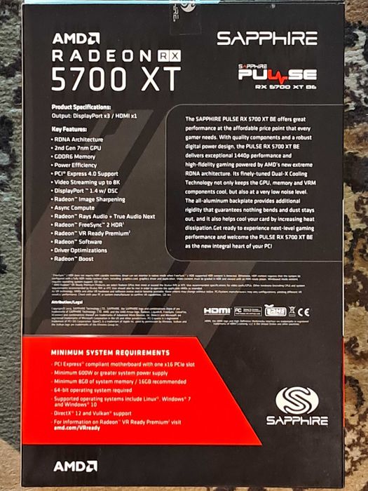 Продажа видеокарт SAPPHIRE PULSE RX 5700 XT BE