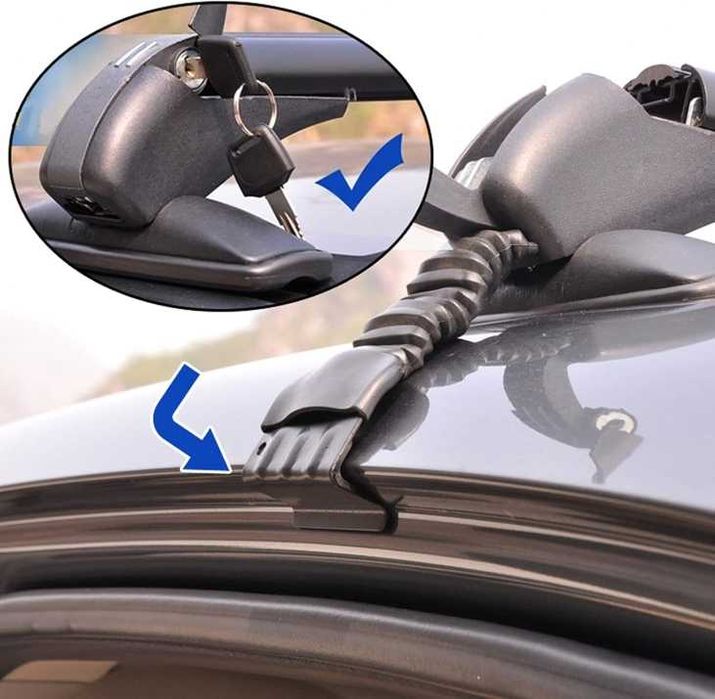 Комплект 2 напречни греди за таван багажник 110 cm, бели, до 150 кг