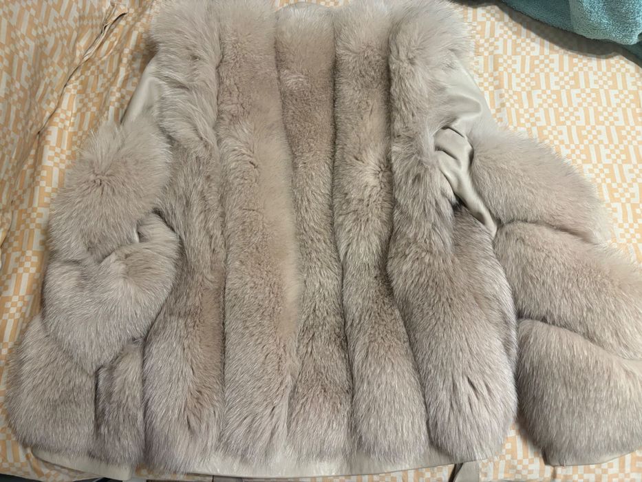 Дамско яке от естествена кожа и естествен пух