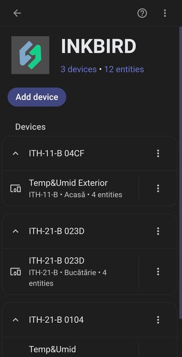 Pachet 3 zenzori INKBIRD temp/umiditate Bluetooth/Home Assistant