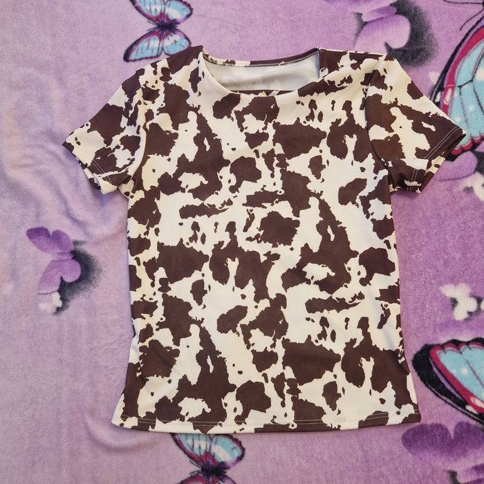 Top damă animal print / cow print trendy, elastic