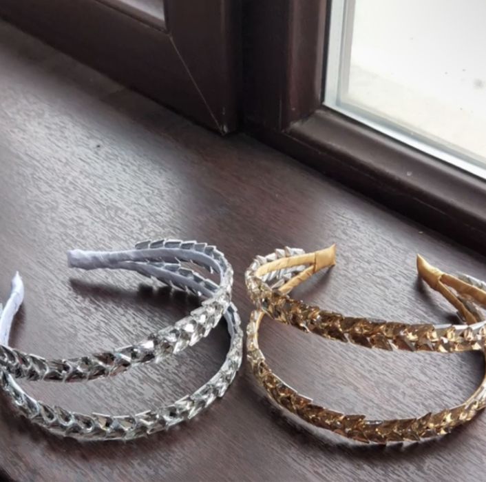 Ободки двойные со стразами