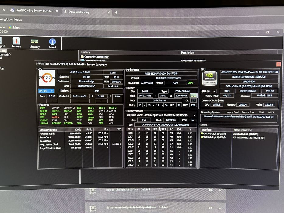 PC Gaming Ryzen 5 2600 / GTX 1060 3GB / 16GB RAM