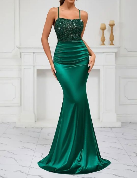 Rochie verde smarald lunga