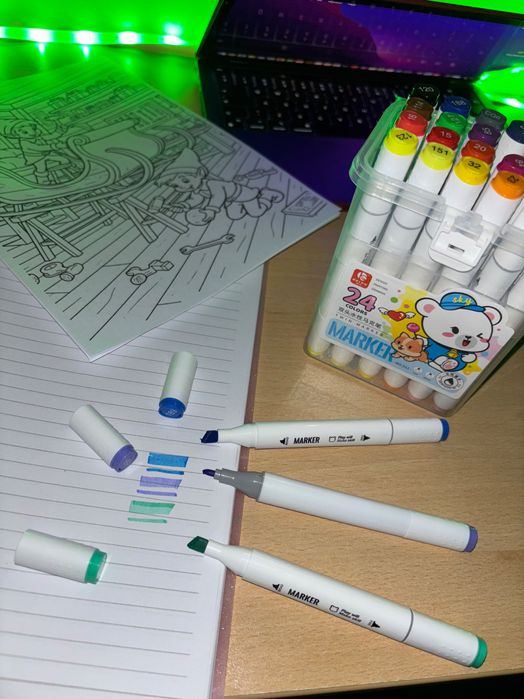 Професионални двустранни маркери TWIN MARKER – 24 цвята!