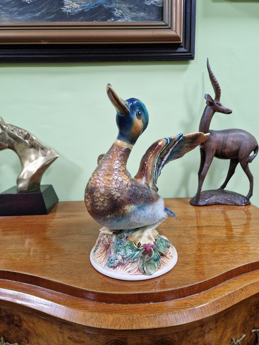 Уникална голяма антикварна италианска порцеланова фигура статуетка