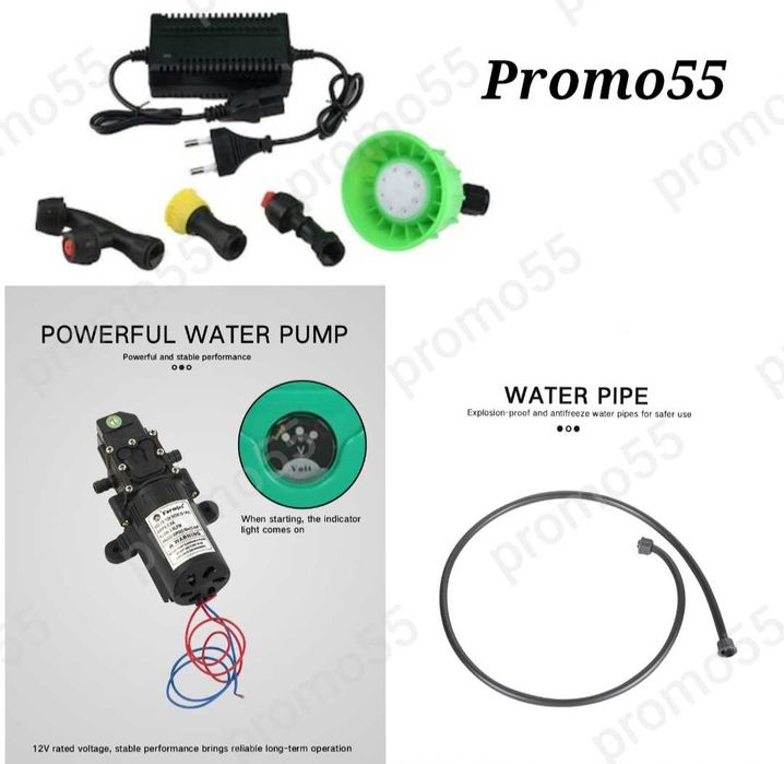 Акумулаторна пръскачка 18Л тип раница с телескопична дръжка и 4 дюзи