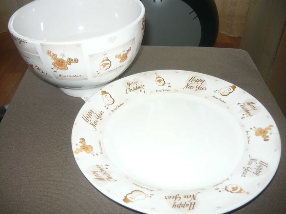 Коледен сет за закуска - порцелан - нов