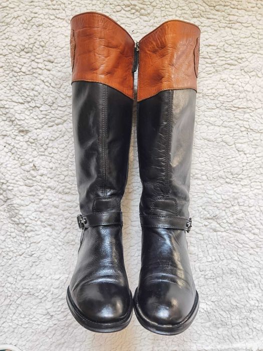 Cizme autentice dama piele naturala negre maro Tommy Hilfiger