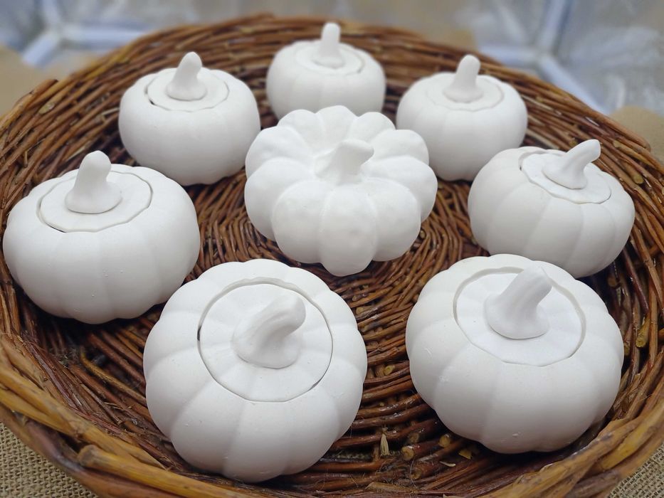 Гипсовые тыквы, Хэллоуин, домашний декор, украшение осени