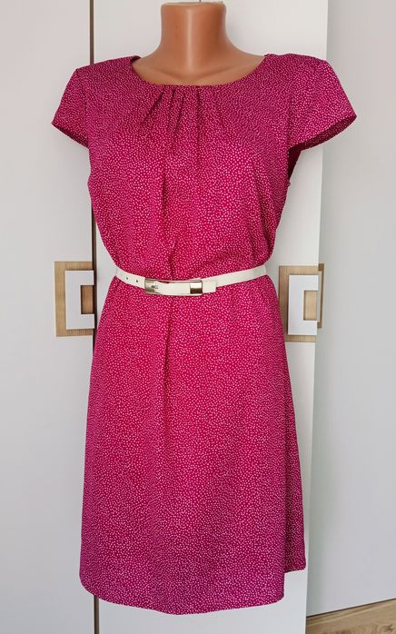 Rochie Zero cu buline albe – captusita, croi lejer | 36 | NOUA cu eticheta