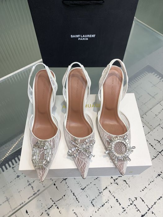 Pantofi Amina Muaddi piele naturala pe comanda