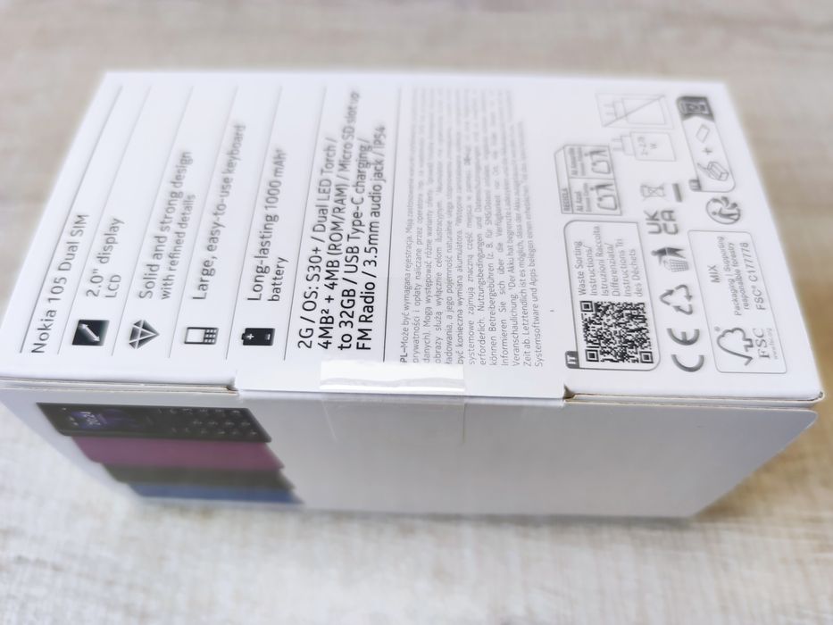 Телефон Nokia 105 (2024) Dual Sim Black - нов с 24 месеца гаранция!