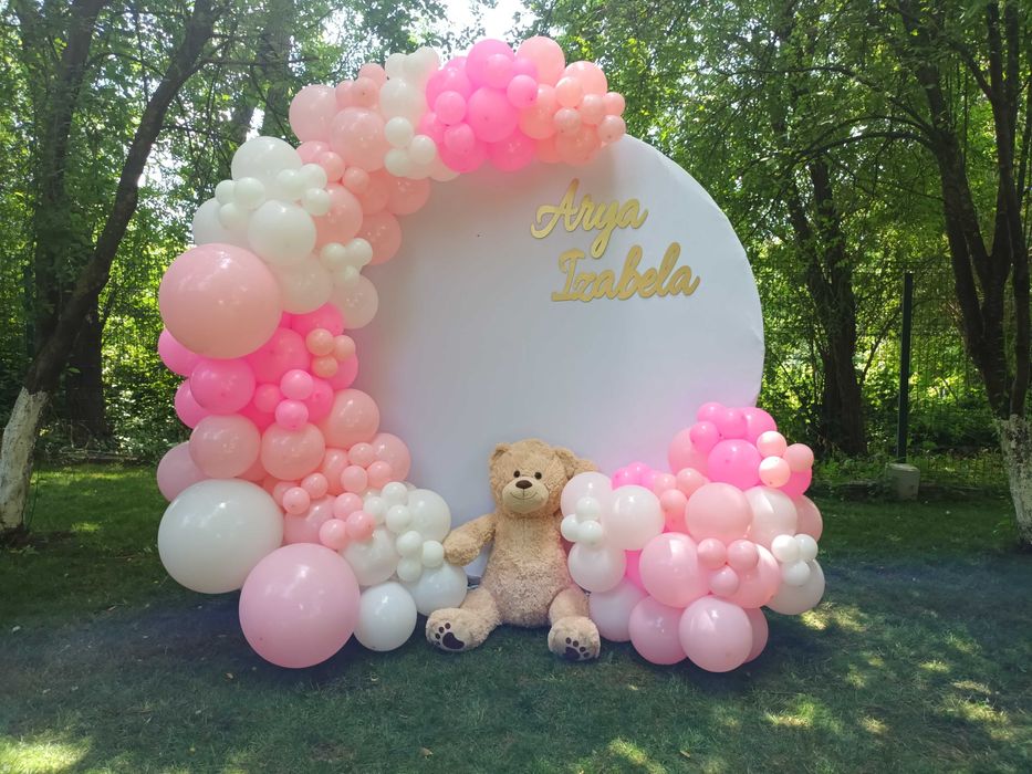 Arcada baloane majorat Decor aniversare/zi nastere/gender reveal / Panou foto 18 ani Photocorner botez