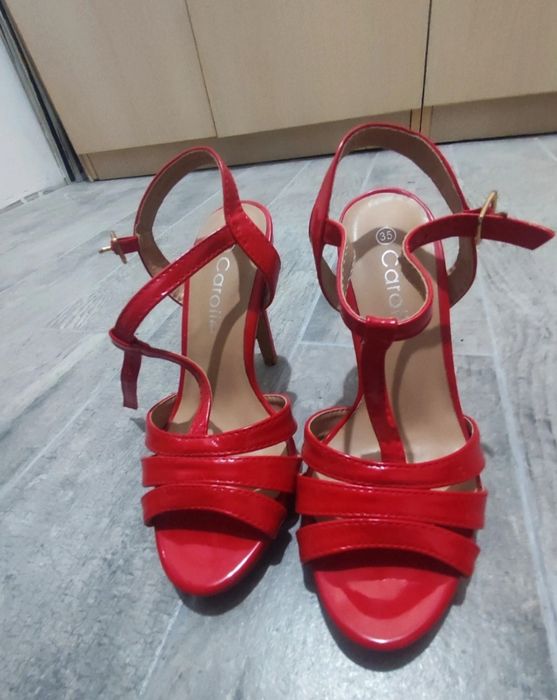 Sandale elegante roșii, mărimea 35
