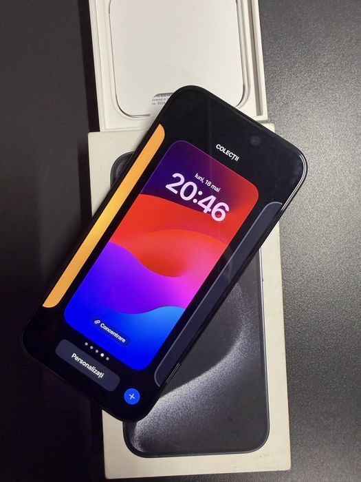 iPhone 15 PRO 256gb BLUE - 29 Cilciuri de incarcare - BATERIE 100% FULL BOX