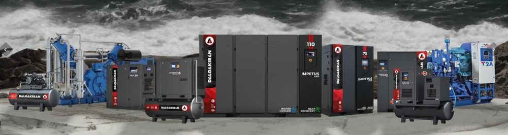 Compresoare DALGAKIRAN - Tidy, DVK-D, Inversys Plus PM Laser - 2.2 KW-315 kW 8 - 20 bar cu uscator si rezervor, pentru industrie, debitare laser