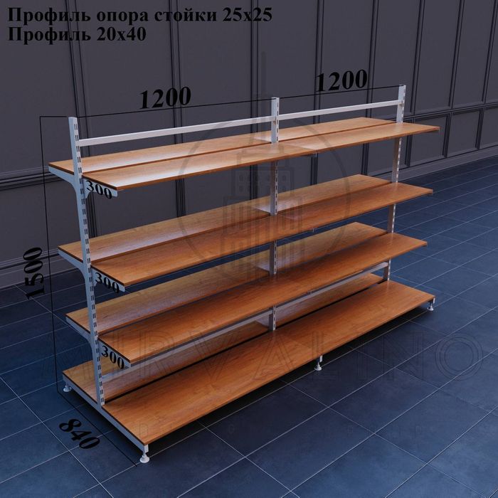 Металлический стеллаж для магазина