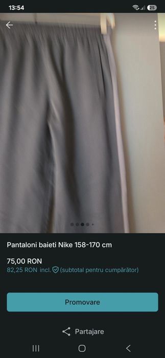 Pantaloni trening băieți Nike 158-170 cm