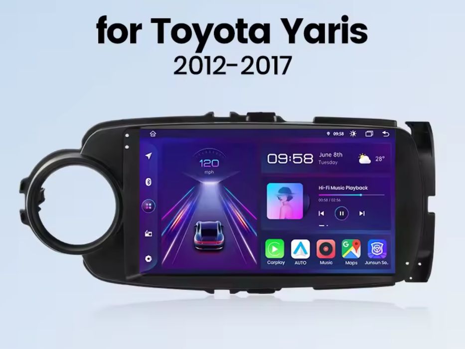 Toyota Yaris мултимедия Android GPS навигация Carplay Android auto
