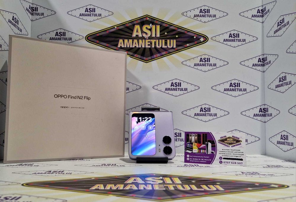 Asii Amanetulu - Oppo Find N2 Flip 256GB 8GB Ram Munlit Purple la cutie