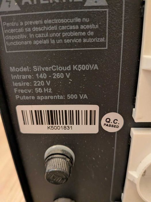 Stabilizator automat de tensiune SilverCloud K500VA